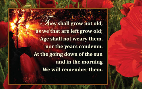 we will remember them quilt panel with poppies and poem