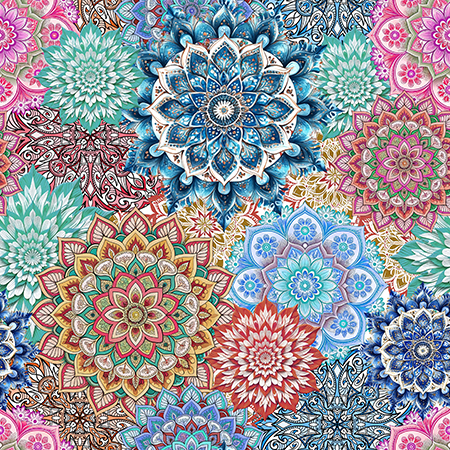 Lush Petals Multi Mandala Backing