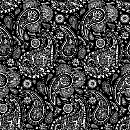 Paisley Black Monochroma